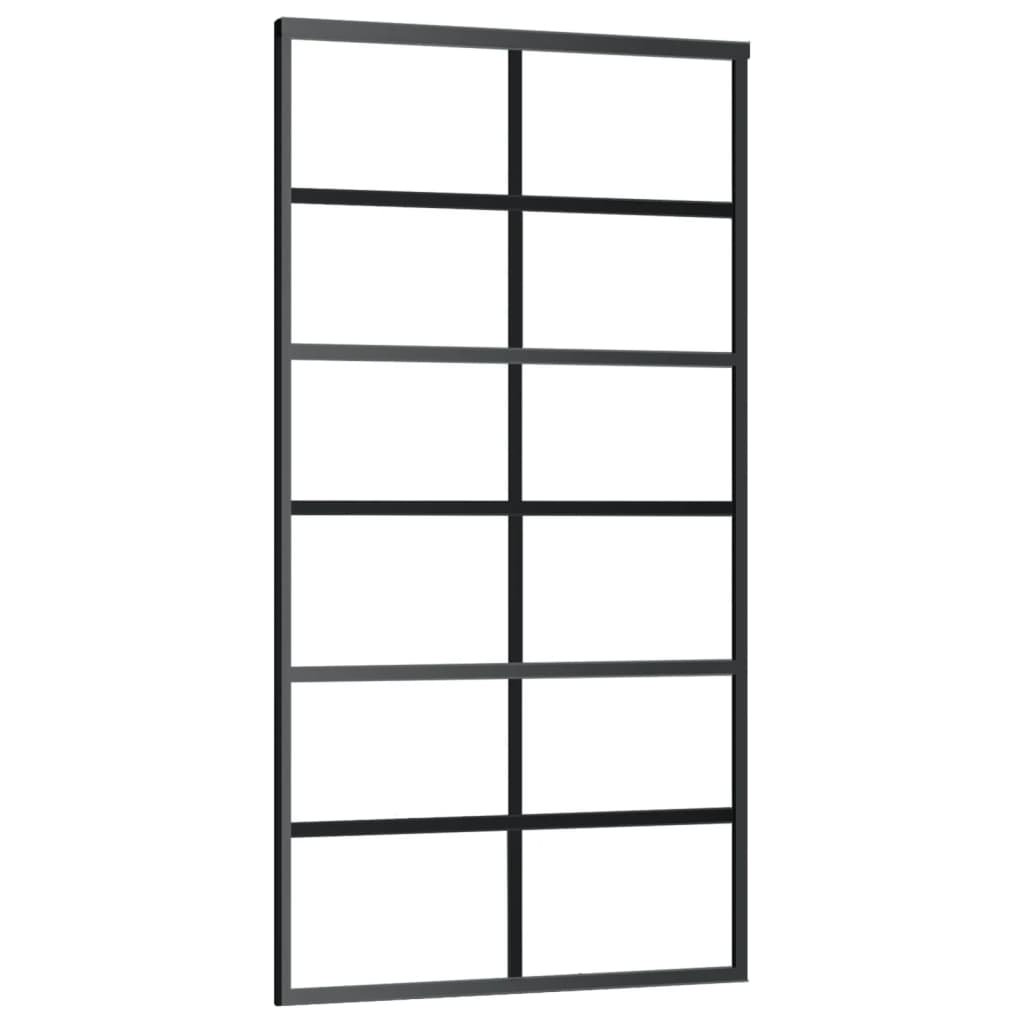 

vidaXL Schuifdeur met beslag 102x205 cm aluminium en ESG-glas