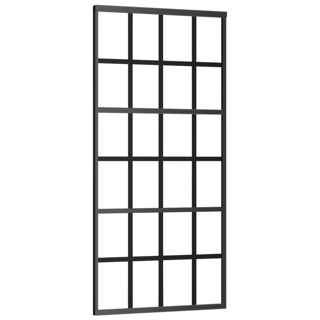 

vidaXL Schuifdeur met beslag 90x205 cm aluminium en ESG-glas