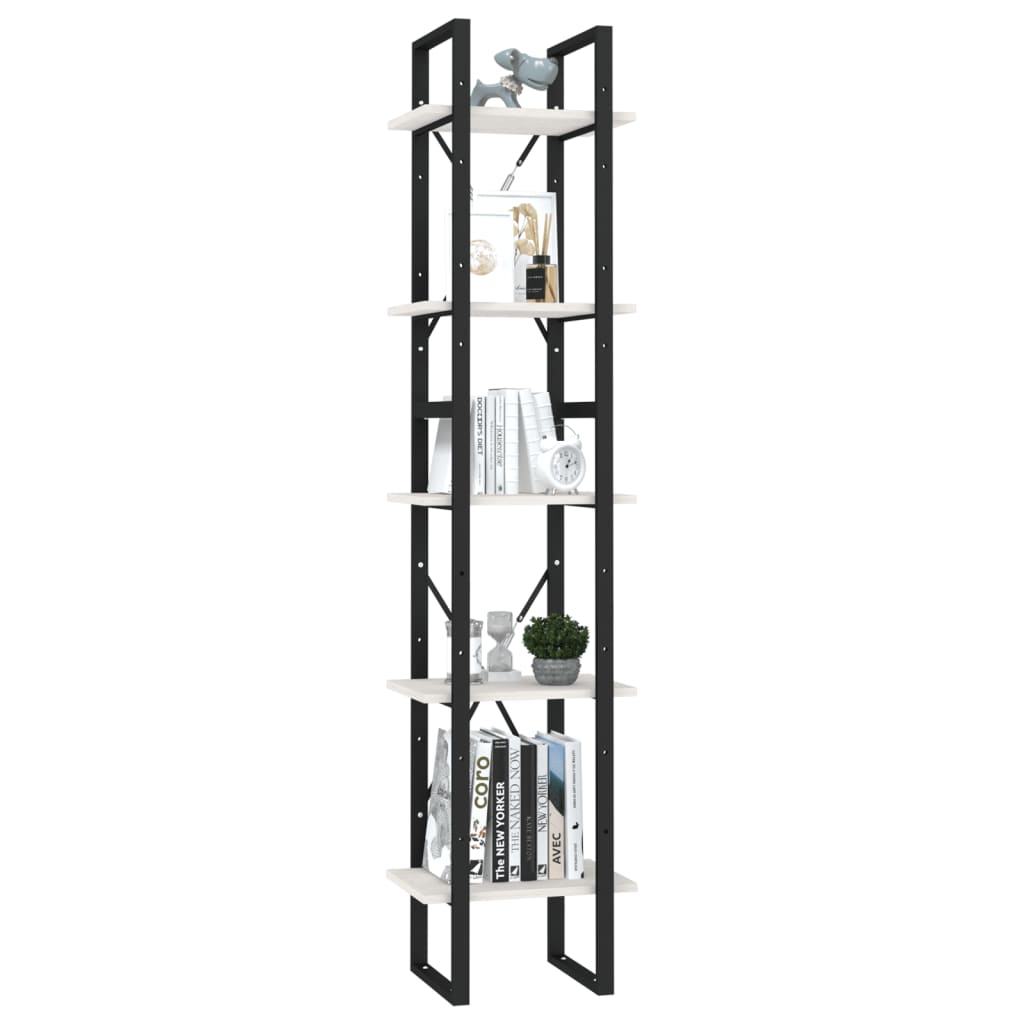 

vidaXL Boekenkast met 5 schappen 40x30x175 cm grenenhout wit