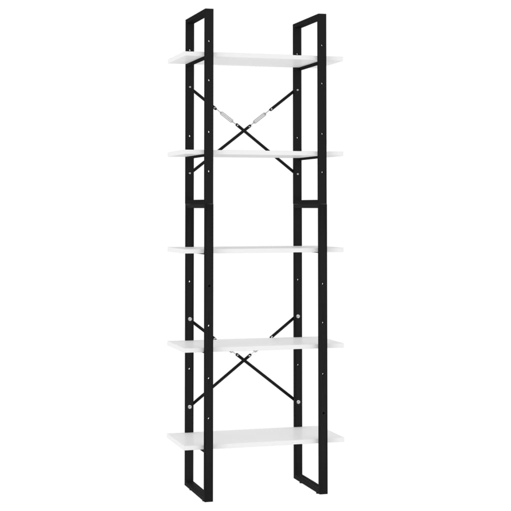 vidaXL Boekenkast met 5 schappen 60x30x175 cm bewerkt hout wit