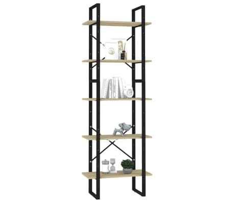 vidaXL Βιβλιοθήκη με 5 Ράφια Sonoma Δρυς 60 x 30 x 175 εκ. Επεξ. Ξύλο