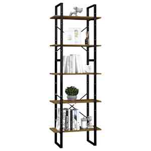 vidaXL Spintelė knygoms, 5 lentynos, ruda, 60x30x175cm, pu&scaron;ies masyvas