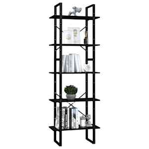 vidaXL &Beta;&iota;&beta;&lambda;&iota;&omicron;&theta;ή&kappa;&eta; &mu;&epsilon; 5 &Rho;ά&phi;&iota;&alpha; &Mu;&alpha;ύ&rho;&eta; 60 x 30 x 175 &epsilon;&kappa;. &alpha;&pi;ό &Xi;ύ&lambda;&omicron; &Pi;&epsilon;ύ&kappa;&omicron;&upsilon;