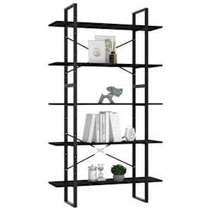vidaXL Biblioth&egrave;que &agrave; 5 niveaux Noir 100x30x175 cm Bois d'ing&eacute;nierie