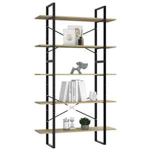 vidaXL Βιβλιοθήκη με 5 Ράφια Sonoma Δρυς 100 x 30 x 175 εκ. Επεξ. Ξύλο