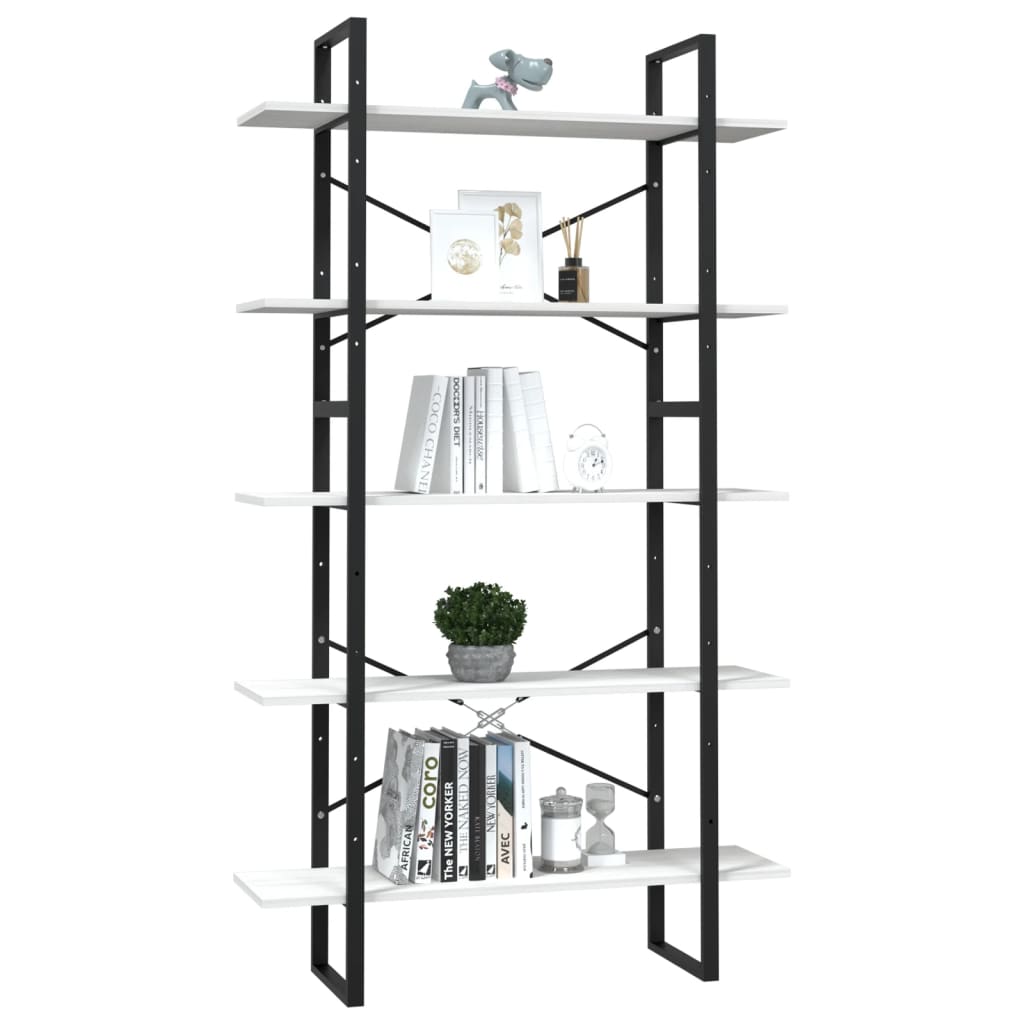 

vidaXL Boekenkast met 5 schappen 100x30x175 cm grenenhout wit