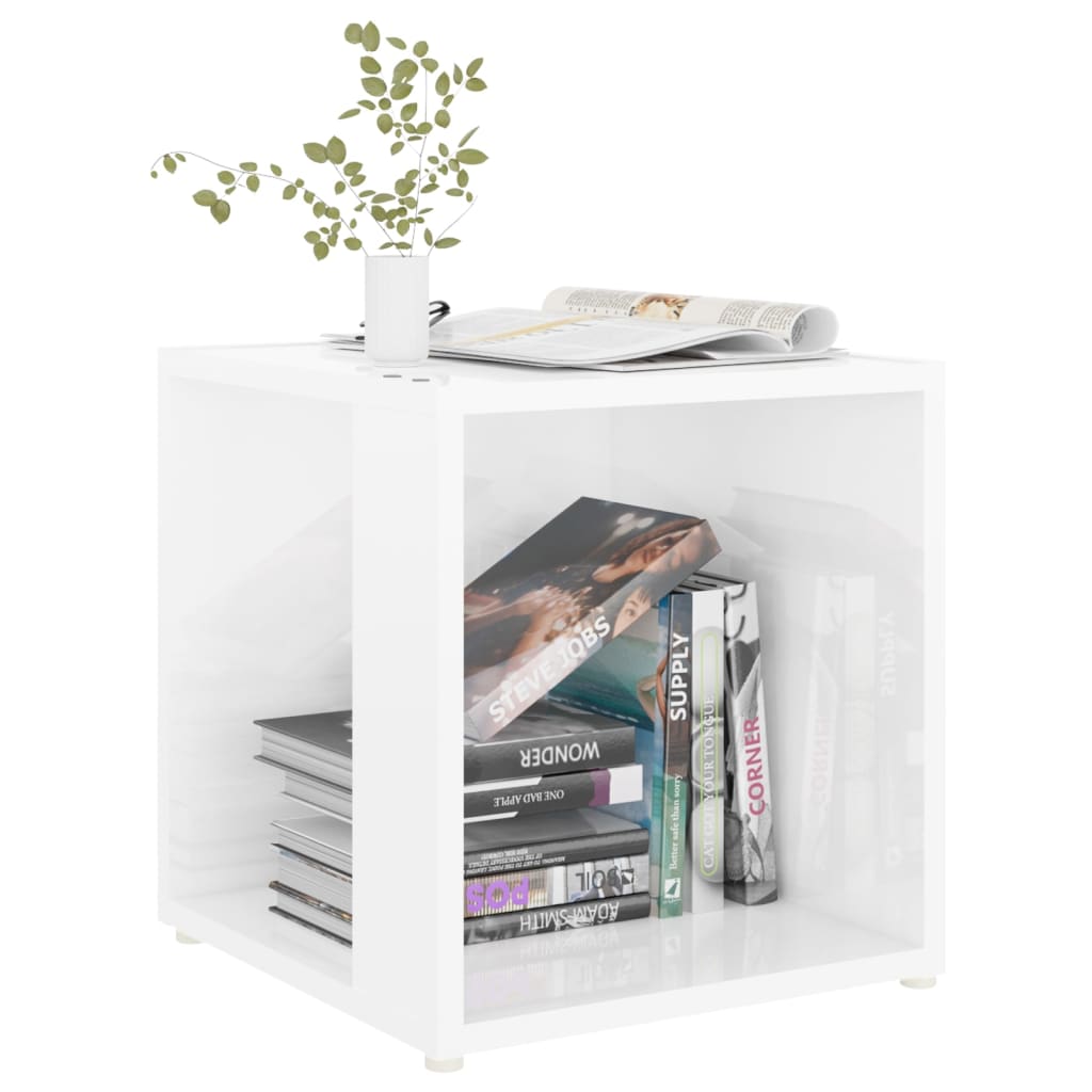

vidaXL Bijzettafel 33x33x34,5 cm spaanplaat hoogglans wit
