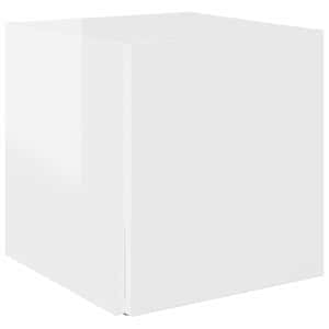 Odkládací stolek bílý vysoký lesk 33 x 33 x 34,5 cm dřevotříska - obrázek 6