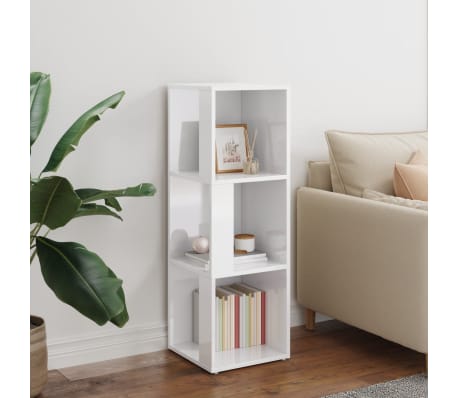 vidaXL Corner Cabinet High Gloss White 33x33x100 cm Engineered Wood