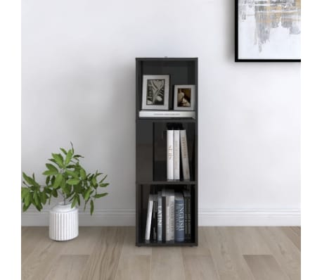 vidaXL Corner Cabinet High Gloss Black 33x33x100 cm Engineered Wood