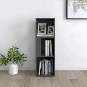 vidaXL Kulmakaappi korkeakiilto harmaa 33x33x100 cm lastulevy