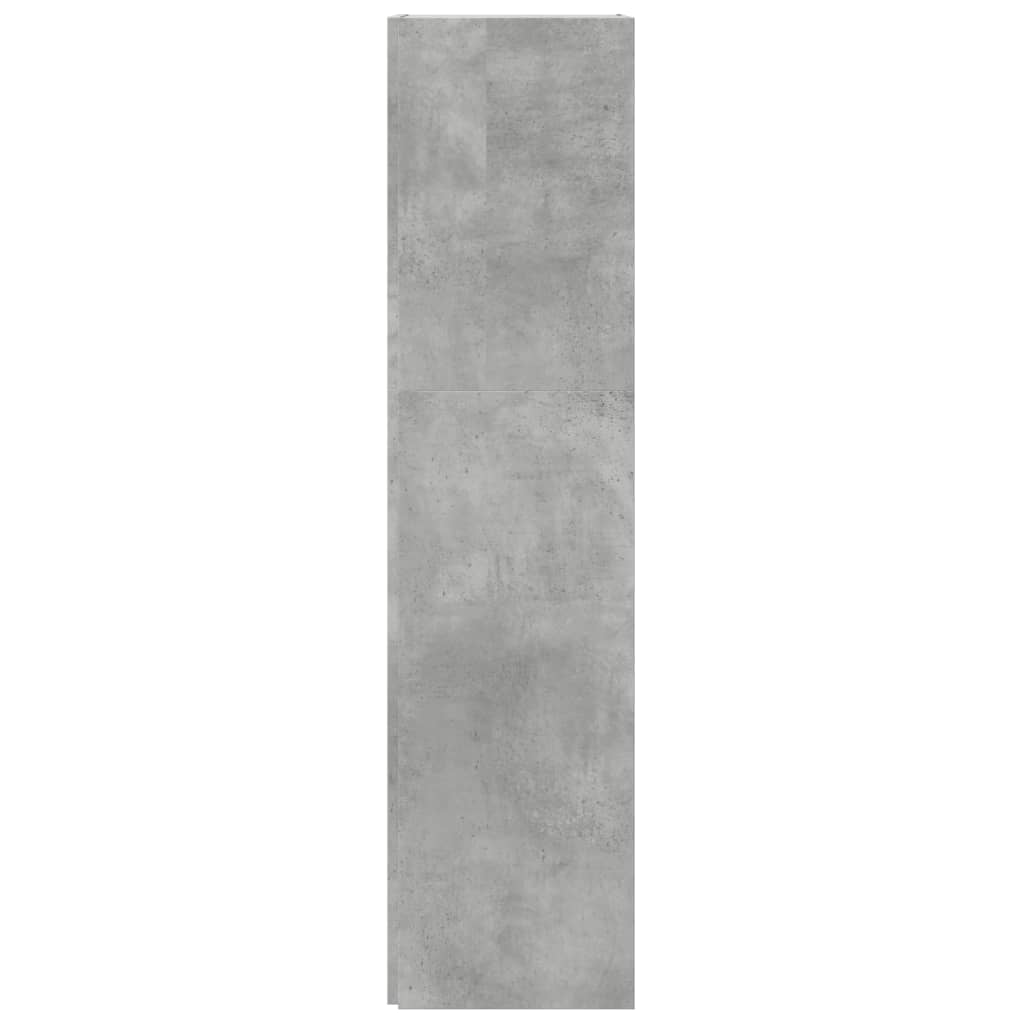 betonszürke forgácslap sarokszekrény 33 x 33 x 132 cm