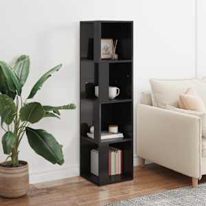 vidaXL Kulmakaappi korkeakiilto musta 33x33x132 cm lastulevy