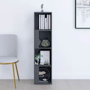 vidaXL Kulmakaappi korkeakiilto harmaa 33x33x132 cm lastulevy