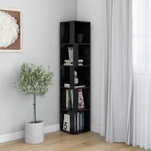 vidaXL Kulmakaappi korkeakiilto musta 33x33x164,5 cm lastulevy