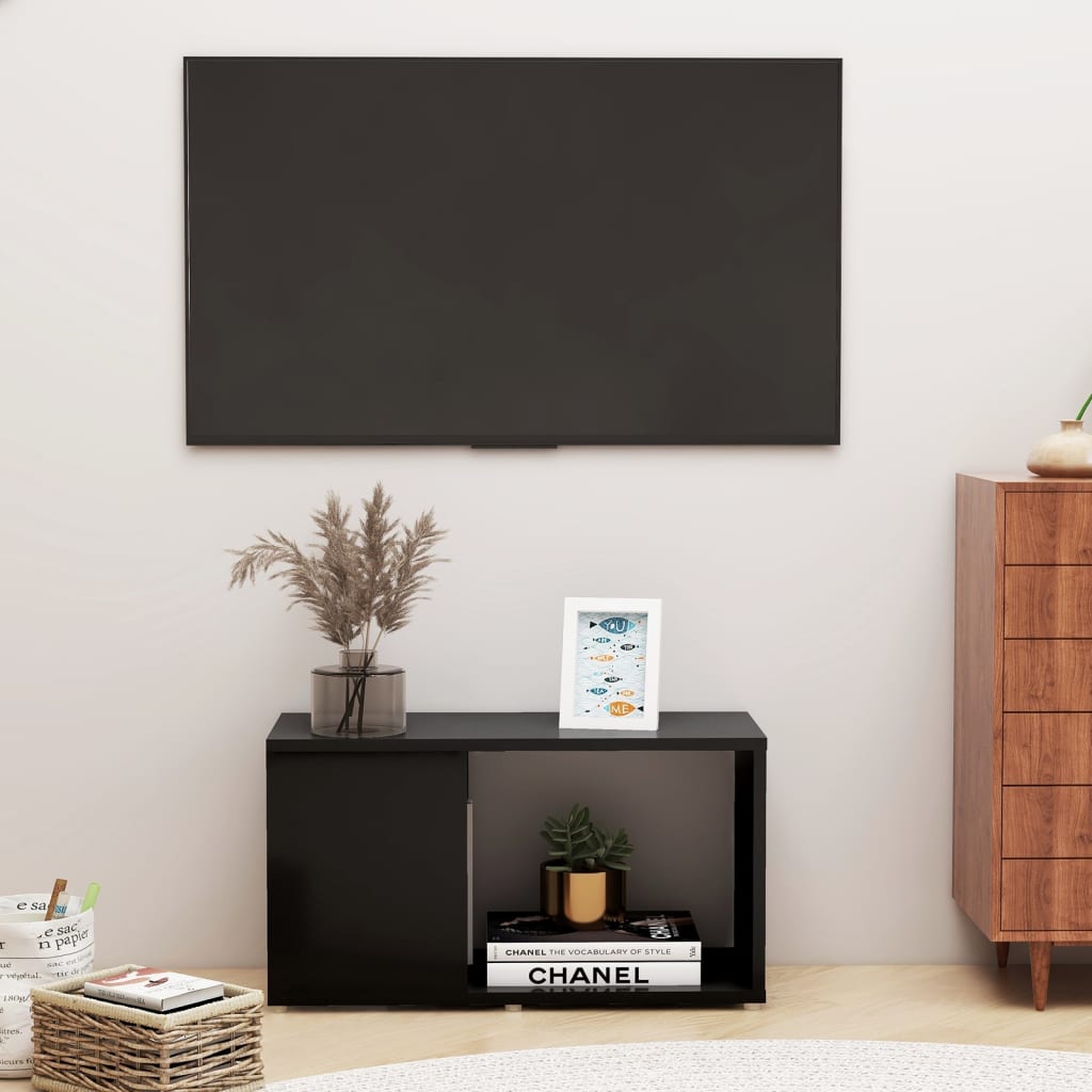 Petrashop  TV skříňka černá 60 x 24 x 32 cm dřevotříska