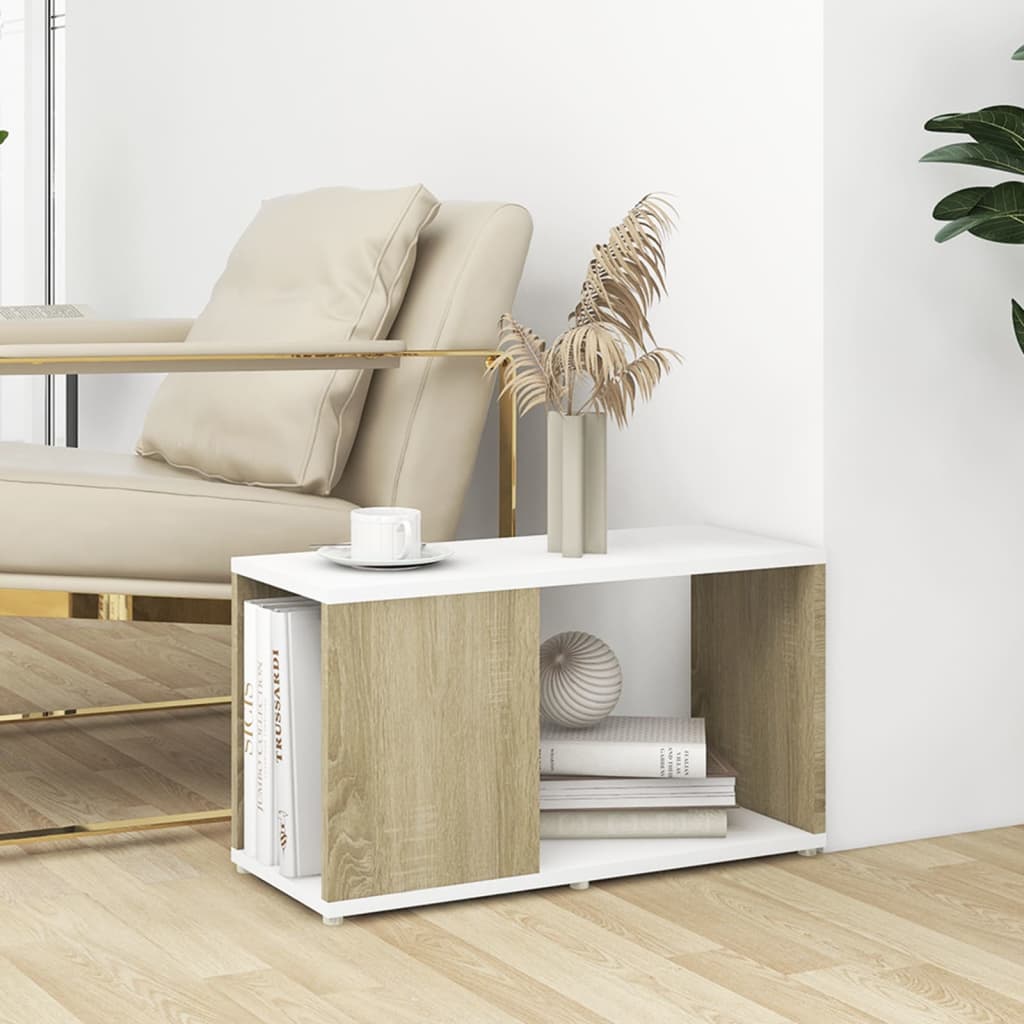 

vidaXL Tv-meubel 60x24x32 cm spaanplaat wit en sonoma eikenkleurig