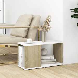 vidaXL Televizoriaus spintelė, baltos/ąžuolo spalvos, 60x24x32cm, MDP