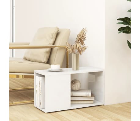 vidaXL Mueble de TV madera contrachapada blanco brillante 60x24x32 cm