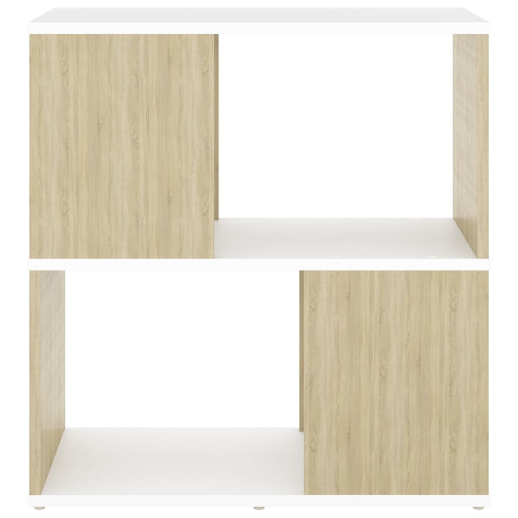 vidaXL Librería madera contrachapada blanco y roble Sonoma 60x24x63 cm