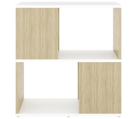 vidaXL Book Cabinet White and Sonoma Oak 60x24x63 cm Engineered Wood