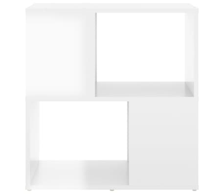 vidaXL Шкаф библиотека, бял гланц, 60x24x63 см, ПДЧ