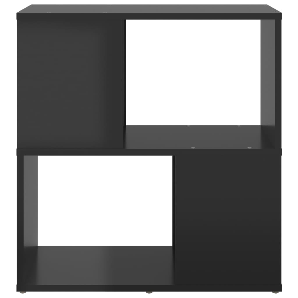 vidaXL grāmatu plaukts, spīdīgi melns, 60x24x63 cm, skaidu plāksne