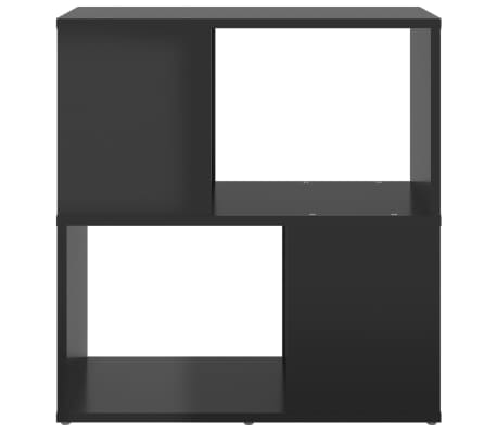 vidaXL Шкаф библиотека, черен гланц, 60x24x63 см, ПДЧ