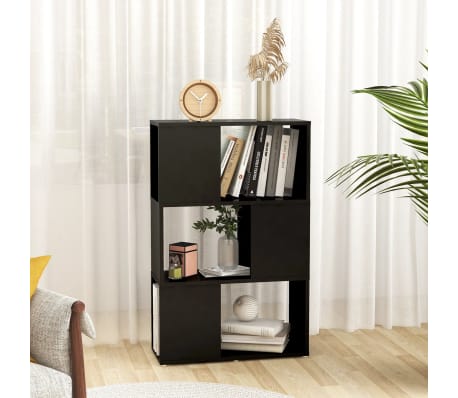 vidaXL Book Cabinet Room Divider Black 60x24x94 cm Engineered Wood