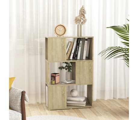 vidaXL Book Cabinet Room Divider Sonoma Oak 60x24x94 cm Engineered Wood