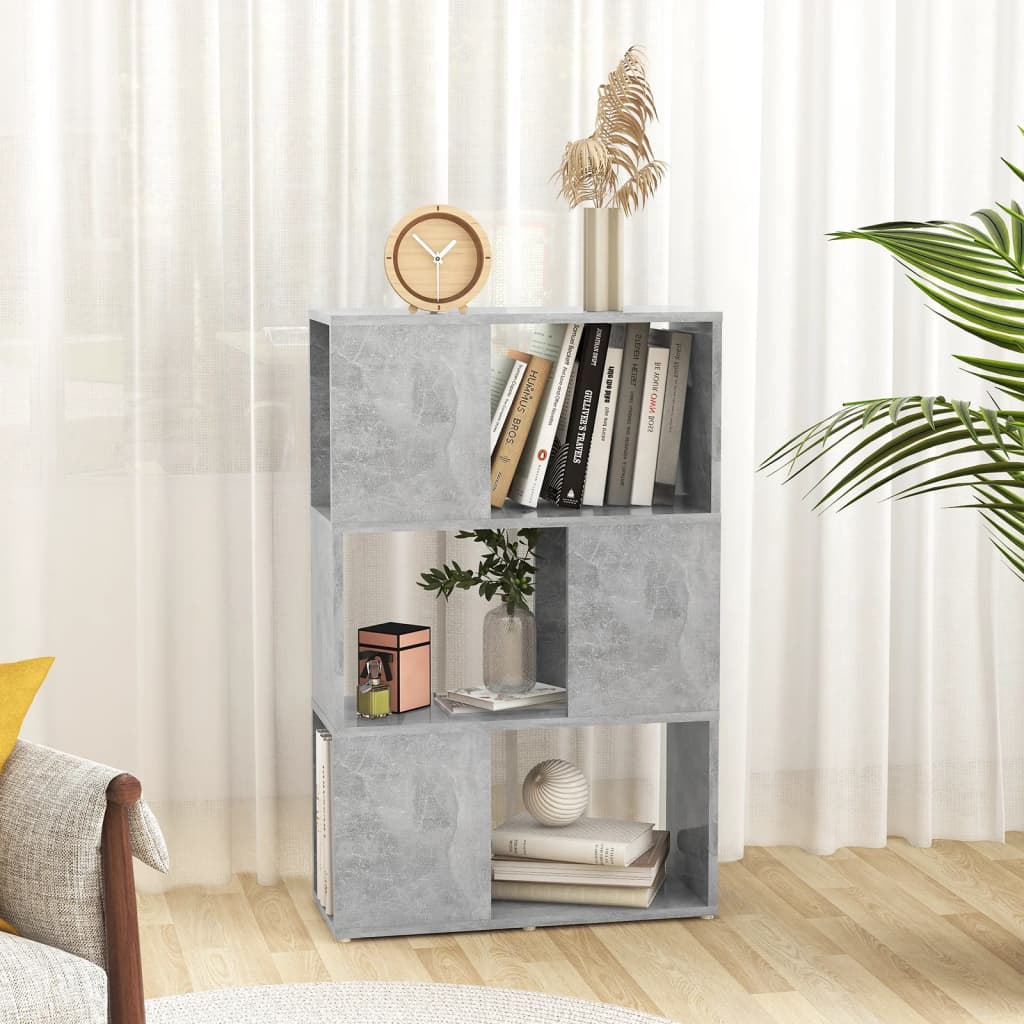 vidaXL Boekenkast/kamerscherm 60x24x94 cm bewerkt hout betongrijs
