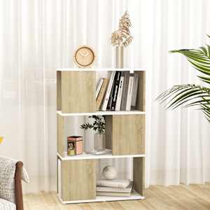 vidaXL Spintelė knygoms/pertvara, balta/ąžuolo, 60x24x94cm, MDP