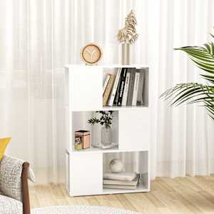 vidaXL Regał na książki/przegroda, wysoki połysk, biały, 60x24x94 cm