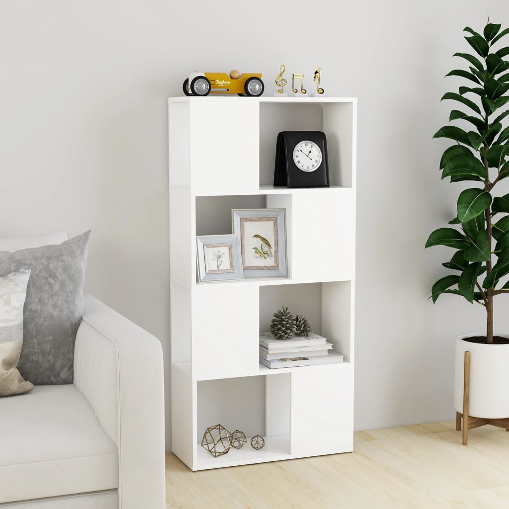 vidaXL Boekenkast/kamerscherm 60x24x124,5 cm bewerkt hout wit