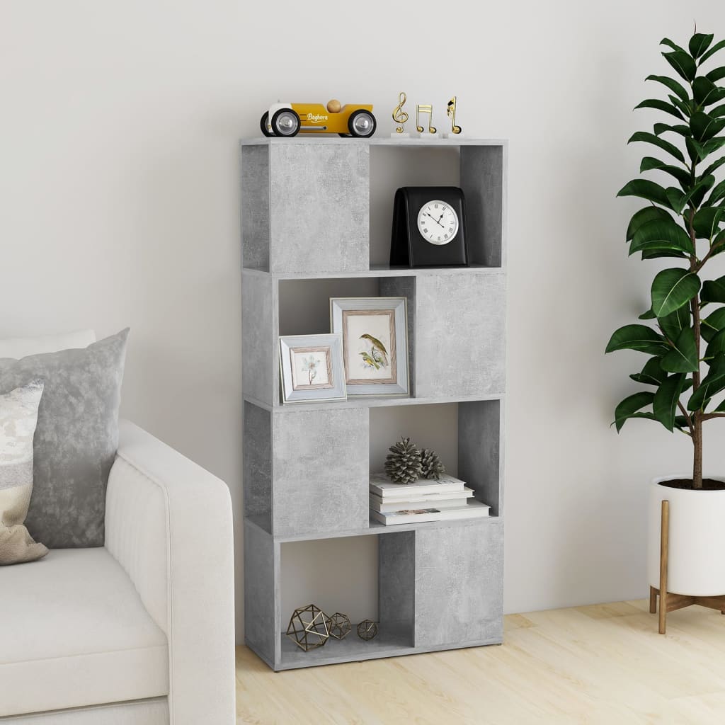 vidaXL Boekenkast/kamerscherm 60x24x124,5 cm betongrijs