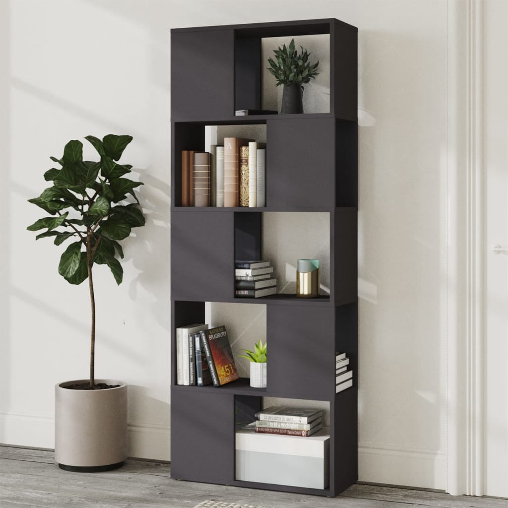 

vidaXL Boekenkast/kamerscherm 60x24x155 cm spaanplaat grijs