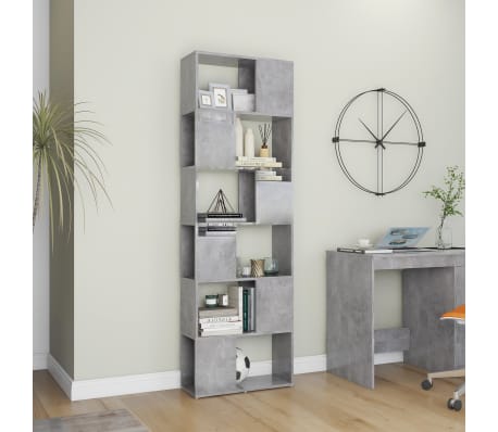 vidaXL Book Cabinet Room Divider Concrete Grey 60x24x186 cm Engineered Wood