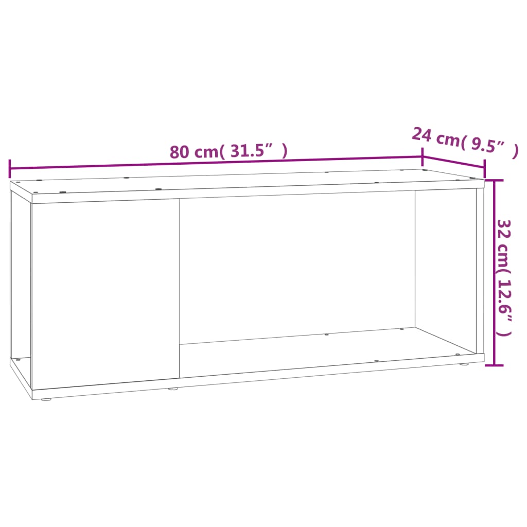 TV omarica bela 80x24x32 cm iverna plošča