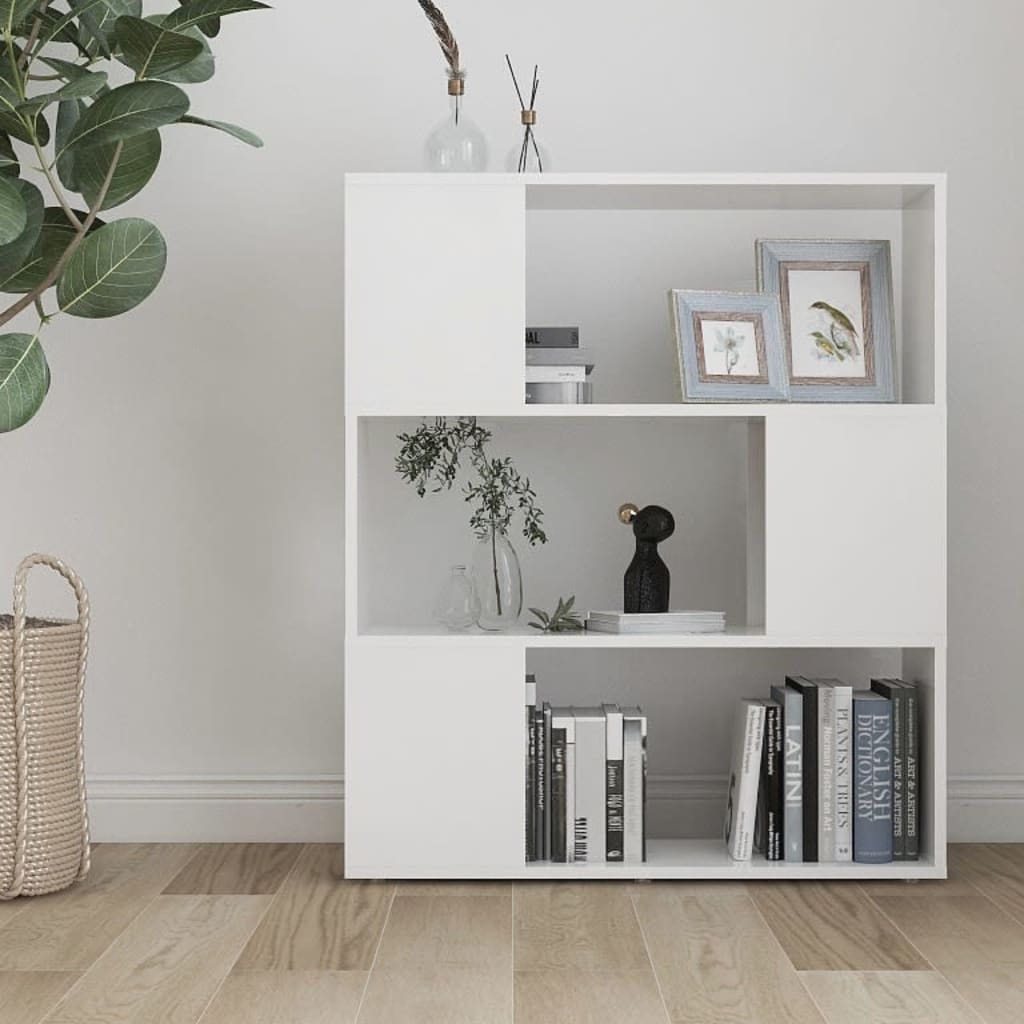 vidaXL Book Cabinet Room Divider White 80x24x94 cm Engineered Wood