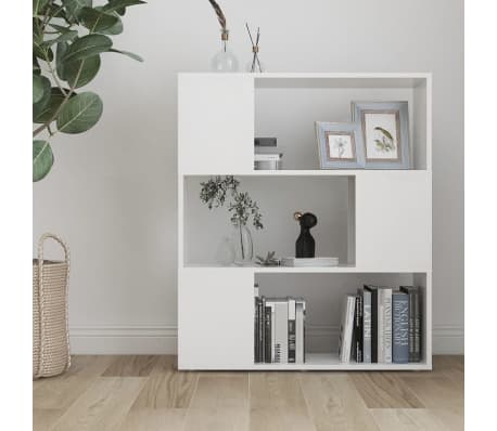vidaXL Book Cabinet Room Divider White 80x24x94 cm Engineered Wood