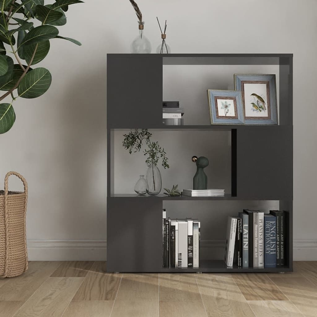 

vidaXL Boekenkast/kamerscherm 80x24x94 cm spaanplaat grijs