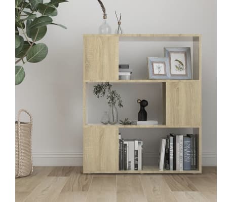 vidaXL Book Cabinet Room Divider Sonoma Oak 80x24x94 cm Engineered Wood