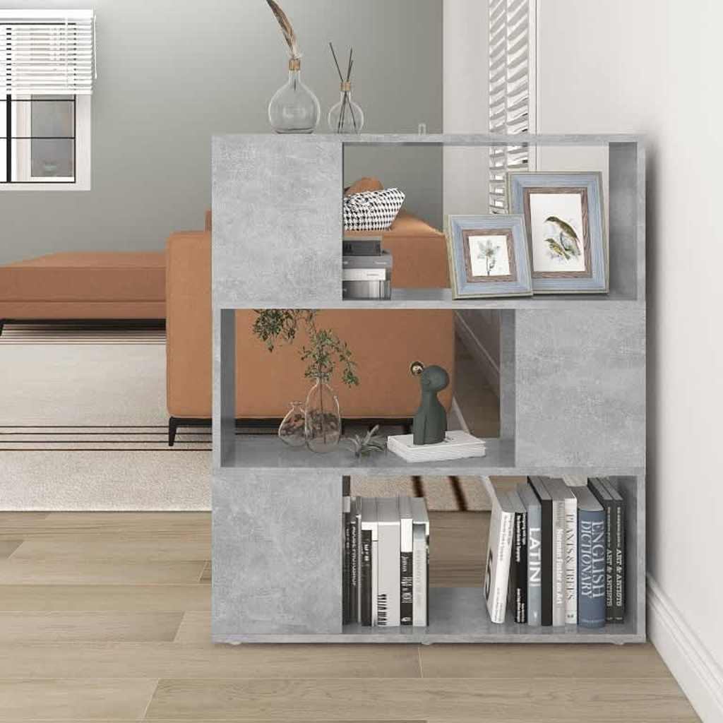 vidaXL bogreol/rumdeler 80x24x94 cm konstrueret træ betongrå