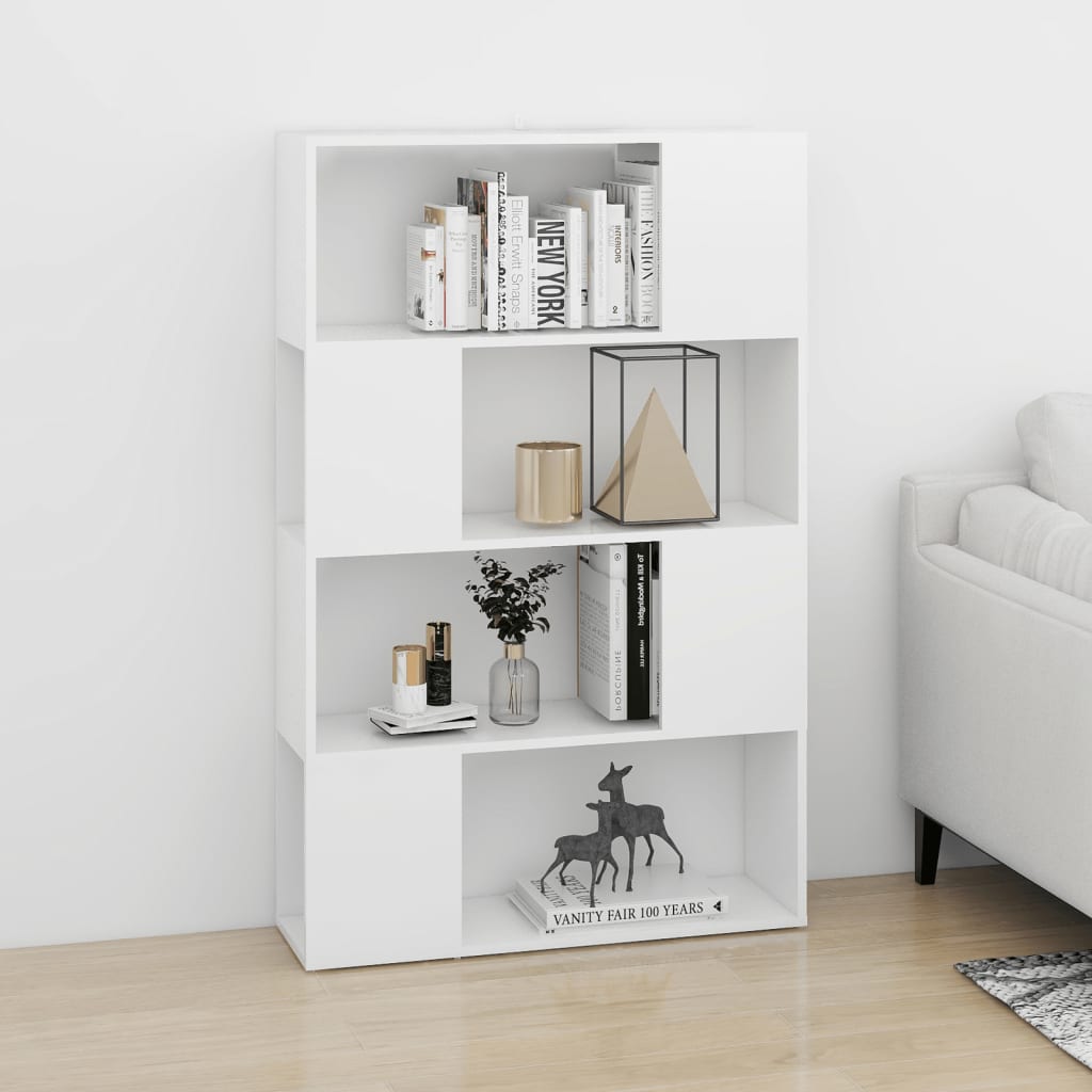 vidaXL Book Cabinet Room Divider White 80x24x124.5 cm Engineered Wood