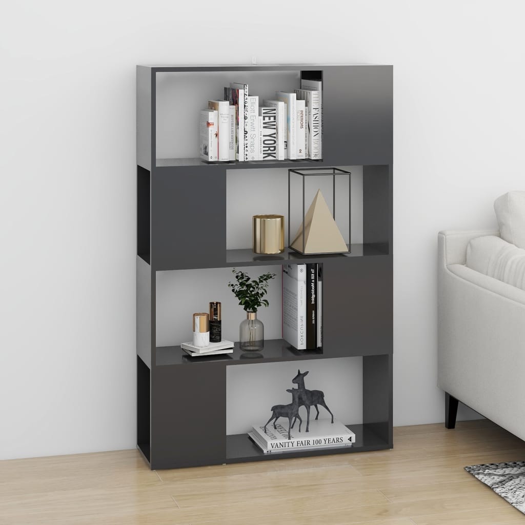 

vidaXL Boekenkast/kamerscherm 80x24x124,5 cm spaanplaat grijs