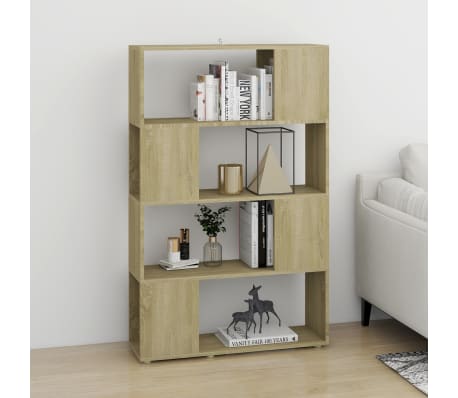 vidaXL Book Cabinet Room Divider Sonoma Oak 80x24x124.5 cm Engineered Wood