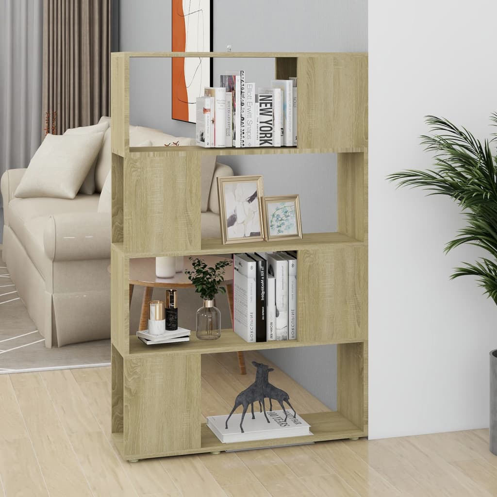 vidaXL Bücherregal Raumteiler Sonoma-Eiche 80x24x124,5cm Holzwerkstoff