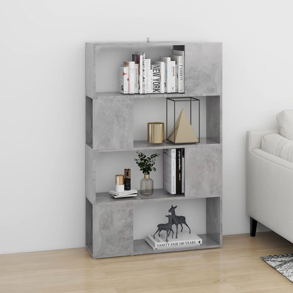 

vidaXL Boekenkast/kamerscherm 80x24x124,5 cm spaanplaat betongrijs