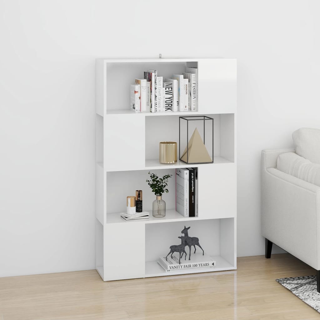 

vidaXL Boekenkast/kamerscherm 80x24x124,5 cm hoogglans wit