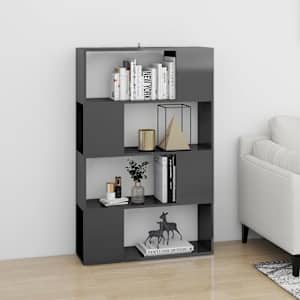 vidaXL Book Cabinet Room Divider High Gloss Grey 80x24x124.5 cm